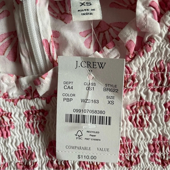New! J.Crew Ruffle Sleeve Smocked Mini Dress nwt 30507 - Picture 7 of 13